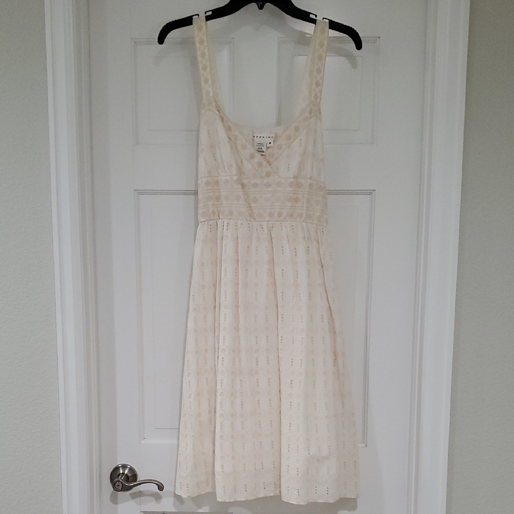 Max Studio Cream/Tan Patterned Dress Sz M NWOT